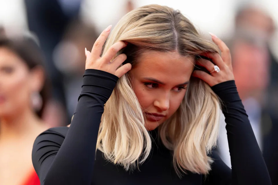 Molly-Mae Hague poses for photographers upon arrival at the premiere of the film 'The Most Precious of Cargoes' at the 77th international film festival, Cannes, southern France, Friday, May 24, 2024. (Photo by Scott A Garfitt/Invision/AP)