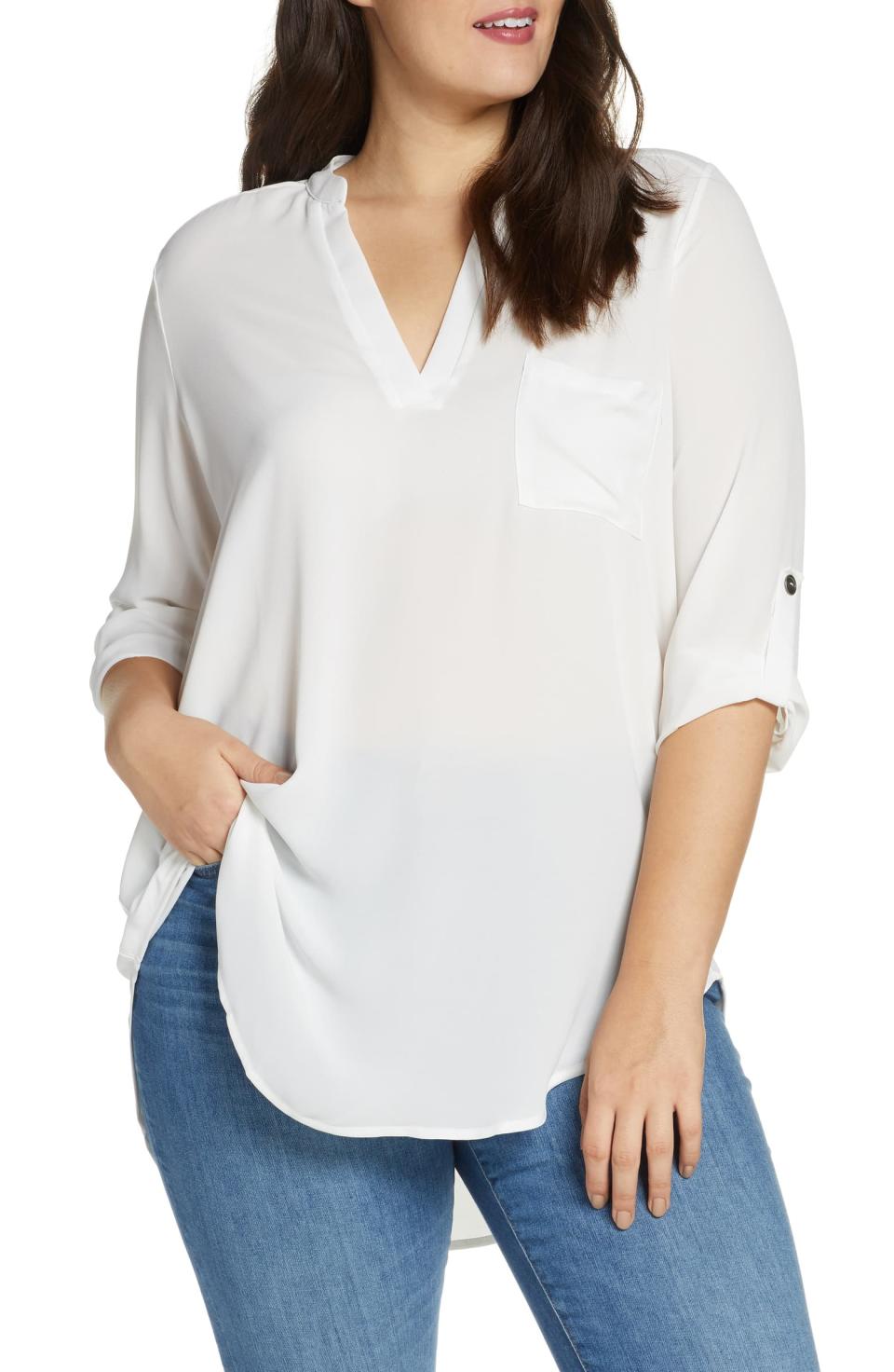 All In Favor Perfect Henley Tunic in ivory