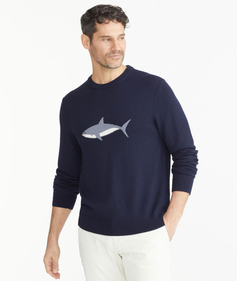 <p><a href="https://go.redirectingat.com?id=74968X1596630&url=https%3A%2F%2Fwww.untuckit.com%2Fproducts%2Ffrappato-intarsia-sweater-navy&sref=https%3A%2F%2Fwww.harpersbazaar.com%2Ffashion%2Ftrends%2Fg42249743%2Fgifts-for-husband%2F" rel="nofollow noopener" target="_blank" data-ylk="slk:Shop Now;elm:context_link;itc:0;sec:content-canvas" class="link ">Shop Now</a></p><p>David Hart Crewneck Bruce Shark Sweater</p><p>untuckit.com</p><p>$88.00</p>