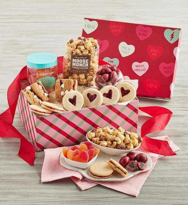 Valentine's Day Desserts Treat Gift Box- with wine