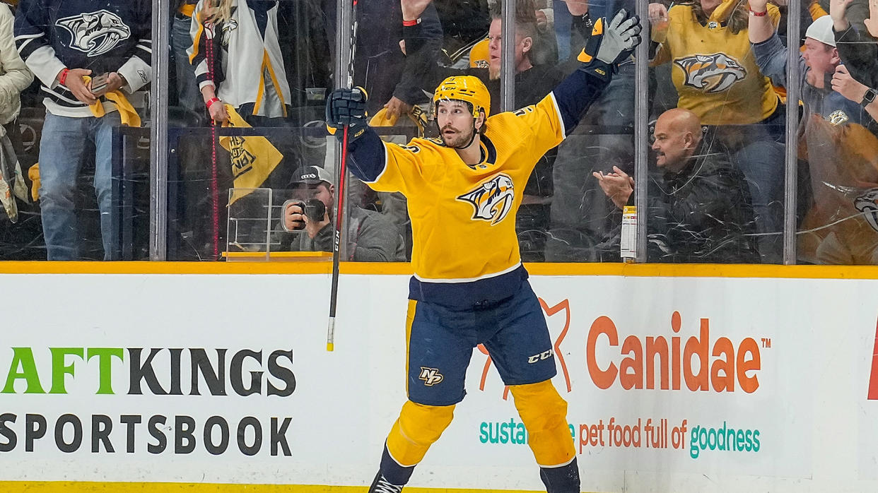 Filip Forsberg has agreed to a new deal with the Predators. (Photo by John Russell/NHLI via Getty Images)