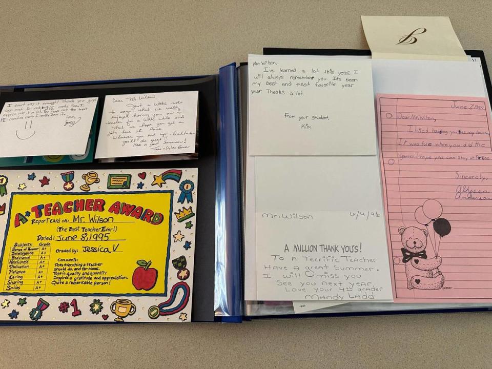 Jeff kept every appreciation card given to him by students or families.