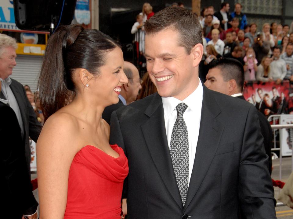 Luciana Damon and Matt Damon during "Ocean's Thirteen" Los Angeles Premiere - Arrivals at Grauman's Chinese Theater in Hollywood, California, United States
