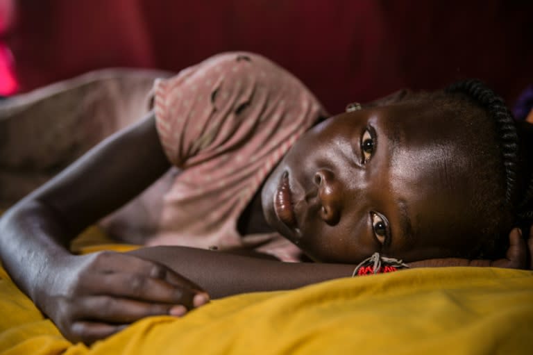 Little respite: Ten-year-old Angelina Anyanya, who has epilepsy, at a camp for displaced people in Juba