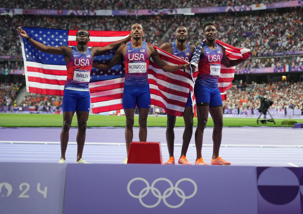 US men's 4x400 relay team wins gold at Paris Olympics Yahoo Sport