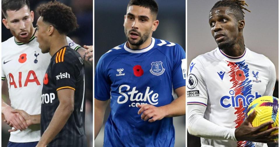 Tyler Adams, Neal Maupay and Wilf Zaha all feature in the Premier League weekend's worst XI. Credit: Alamy