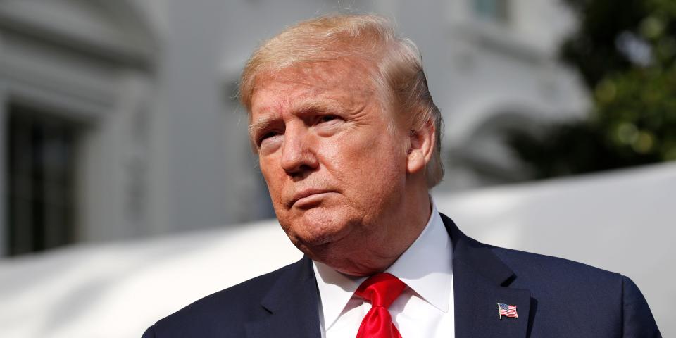 President Donald Trump speaks with reporters as he departs the White House, Friday, May 1, 2020, in Washington, enroute to Camp David, Md.(AP Photo/Alex Brandon)