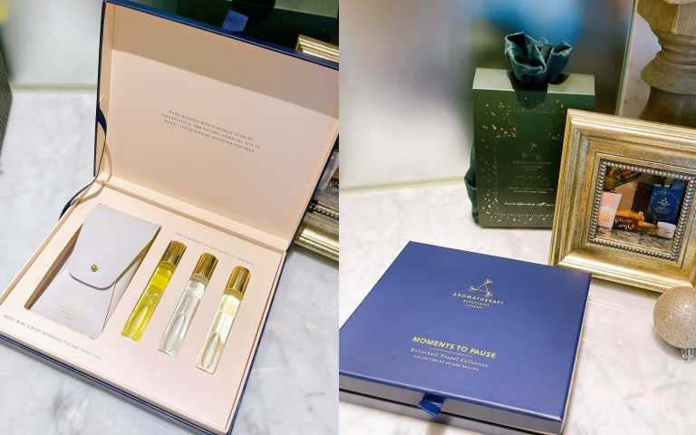   AROMATHERAPY ASSOCIATES 輕旅經典滾珠／2,500元；內含：明煥晨曉滾珠香氛10ml、晚間舒緩滾珠香氛10ml、怡神滾珠香氛10ml、滾珠收納包(NEW) （圖／黃筱婷攝影）  