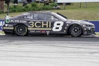 Tyler Reddick gets around a turn during a NASCAR Cup Series auto race Sunday, July 3, 2022, at Road America in Elkhart Lake, Wis. (AP Photo/Morry Gash)
