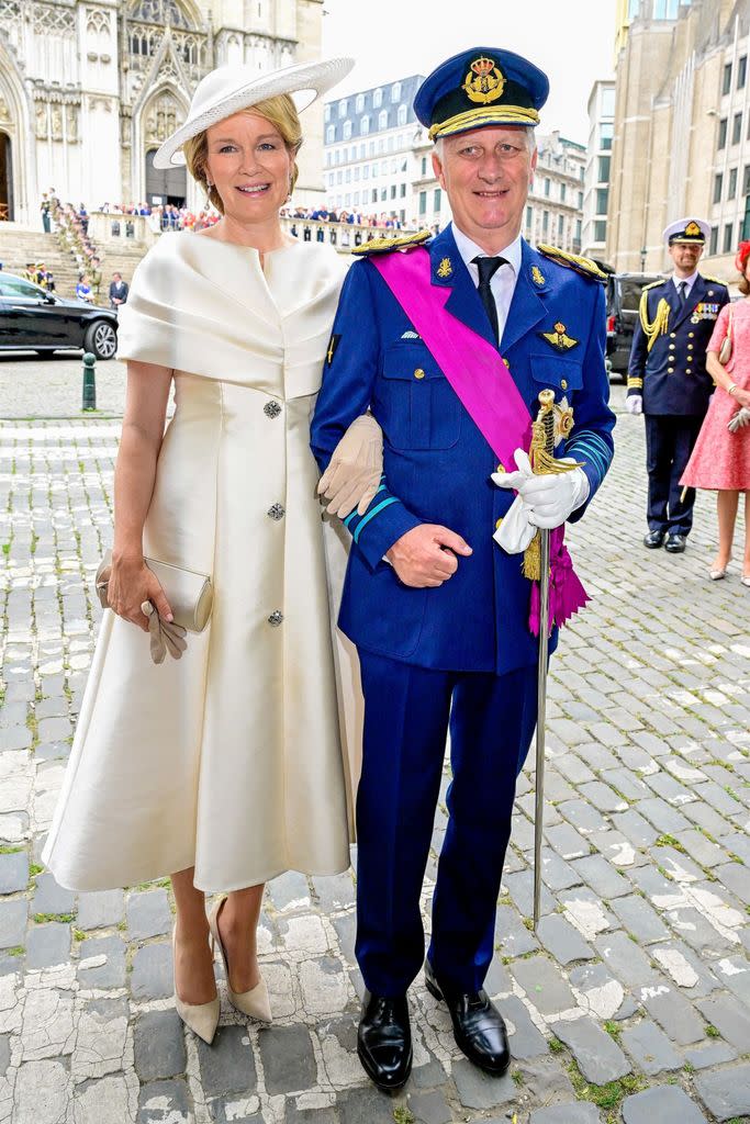 Queen Mathilde in her elegant dress