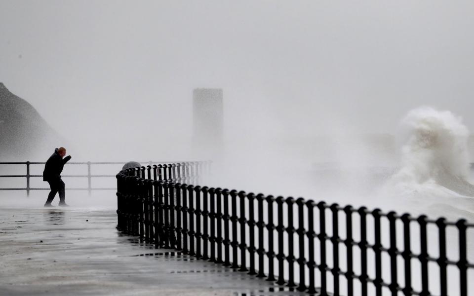 Strong winds and rain blasted the Kent coast - GARETH FULLER/PA