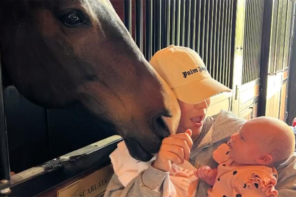 Kaley Cuoco Instagram Kaley Cuoco introduces daughter Matilda to her horses