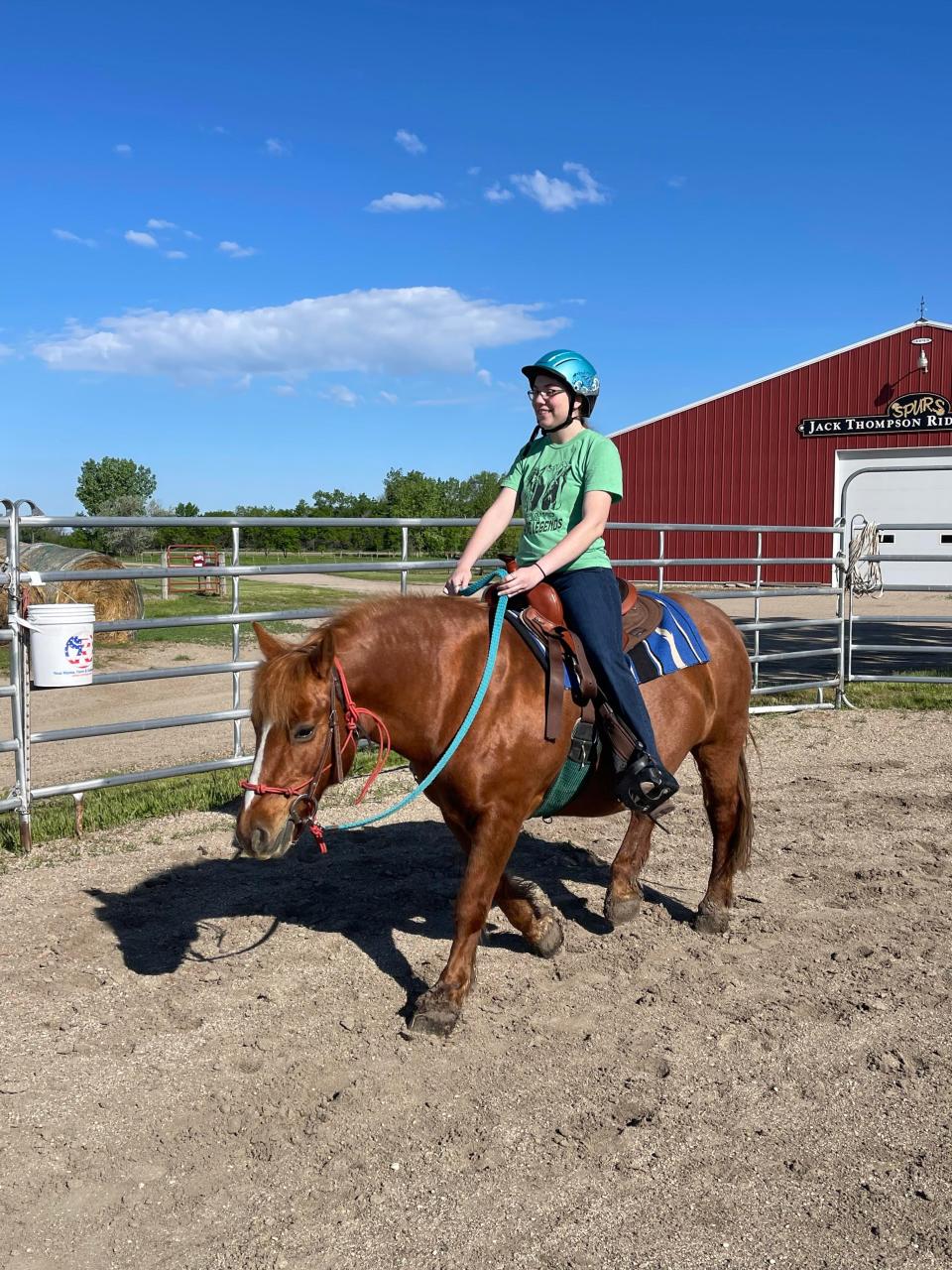 Eschenbaum gets one last training session in at SPURS Therapeutic Riding Center before taking off for Orlando for the 2022 Special Olympics USA Games.