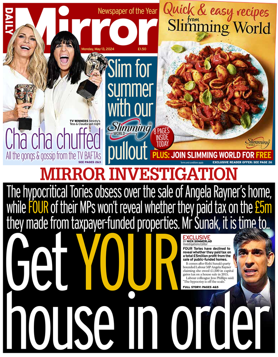 Daily Mirror front page