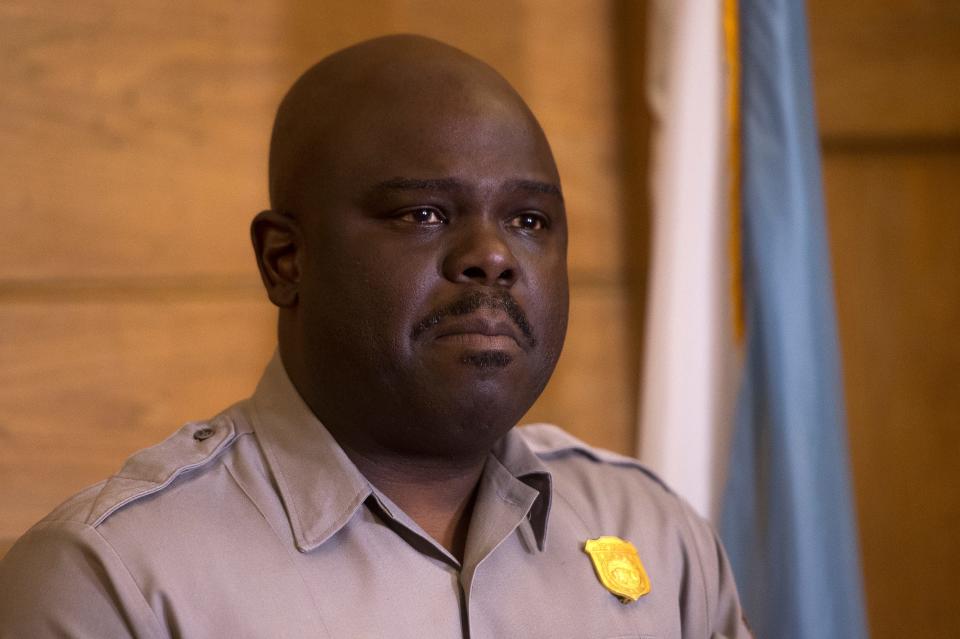 Cassius Cash, Great Smoky Mountains National Park superintendent, answers questions from the media after the release of a fire review report at a news conference at park headquarters Thursday, Aug. 31, 2017. The Chimney Tops 2 fire merged with other fires, causing 14 deaths and millions of dollars of damage to Gatlinburg in November 2016.