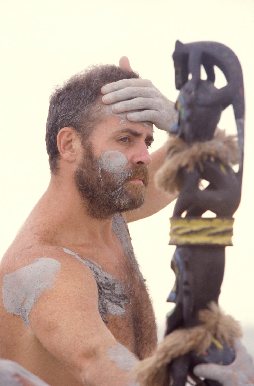 Richard Hatch competes in the final immunity challenge during 