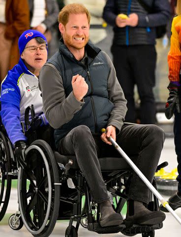 <p>Shutterstock</p> Prince Harry, Duke of Sussex attending the final day of the One Year to Go Event before the Invictus Games Vancouver Whistler 2025 and go curling at the Vancouver Curling Club at Hillcrest Community Centre in Vancouver, Canada.