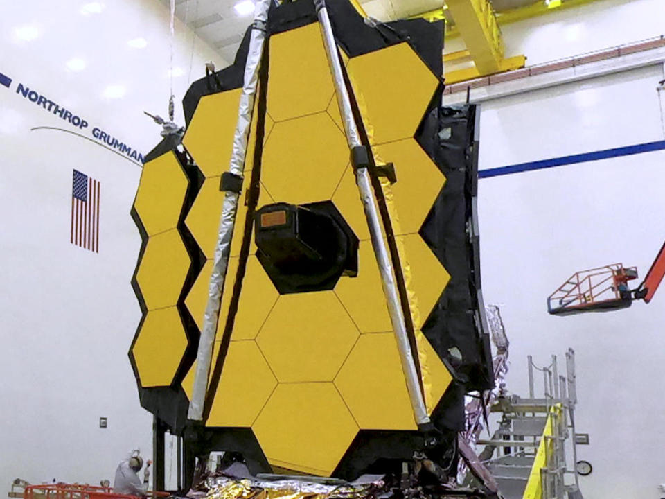 The components of the telescope will unfold after launch, like origami.  / Credit: CBS News