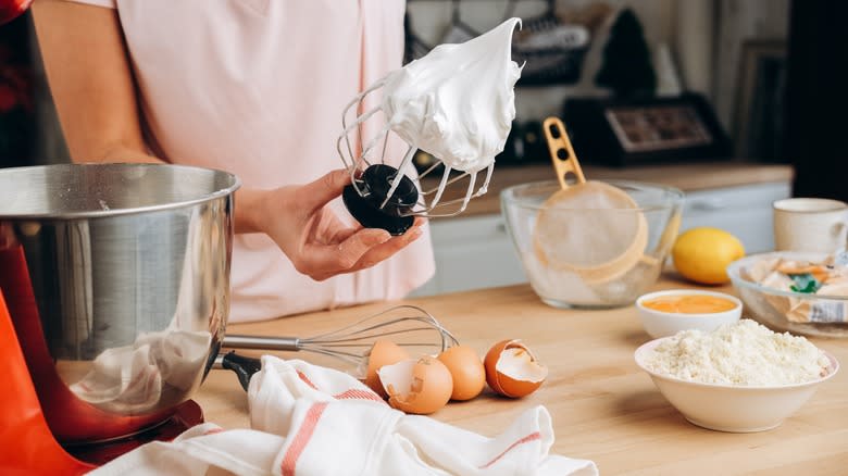 woman whipping egg whites