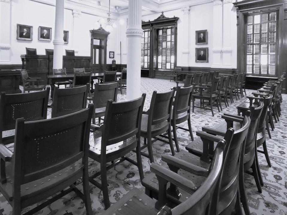 Interior of the Texas Court of Criminal Appeals, Austin, site of George Holland’s capital murder appeal.