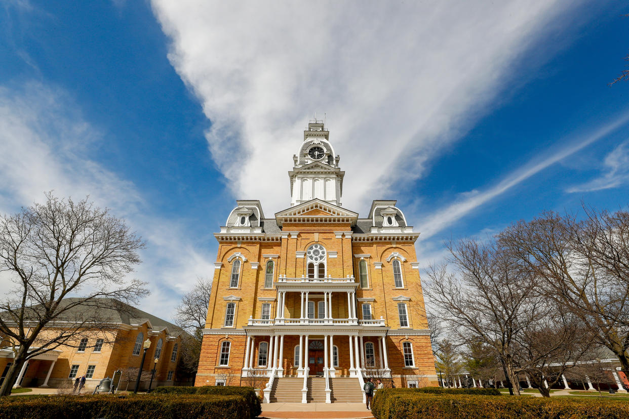 A building at Hillsdale College in Hillsdale, Mich., on April 6, 2023. (Chris duMond / Getty Images)