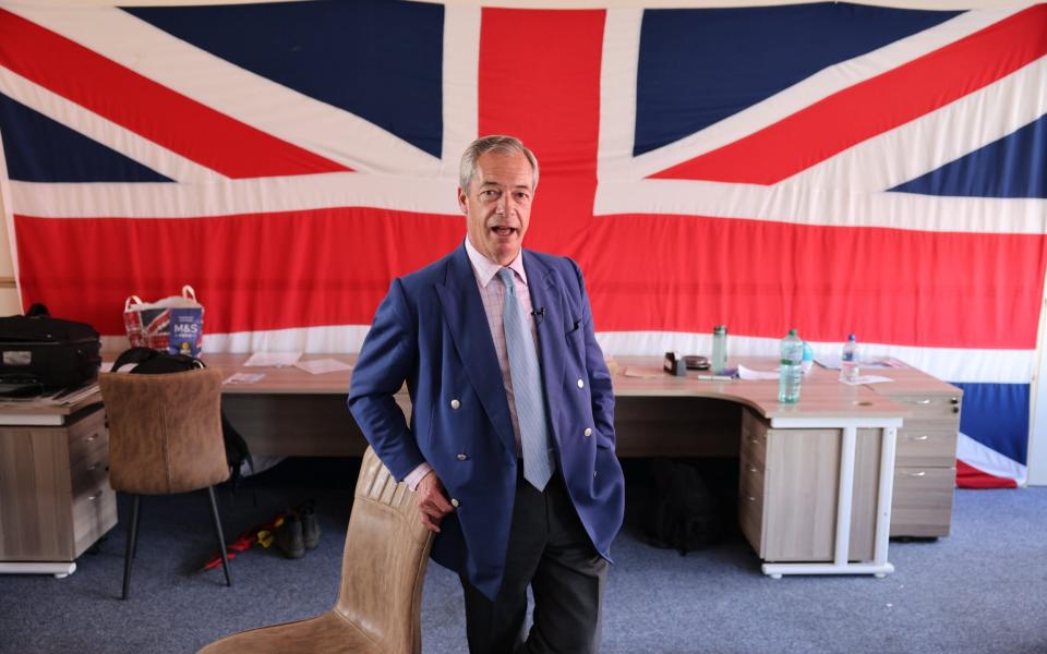 Reform UK party leader Nigel Farage campaigns in Clacton