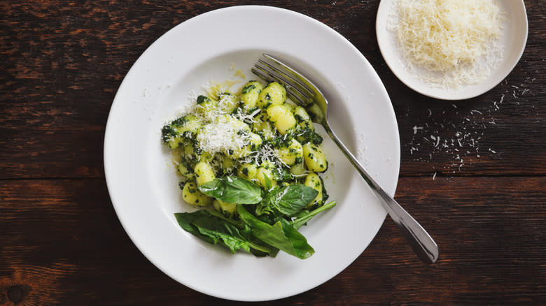 gnocchi with fresh herbs and cheese