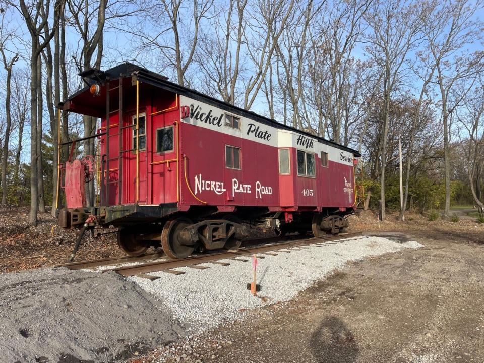 The red Nickel Plate Road caboose 