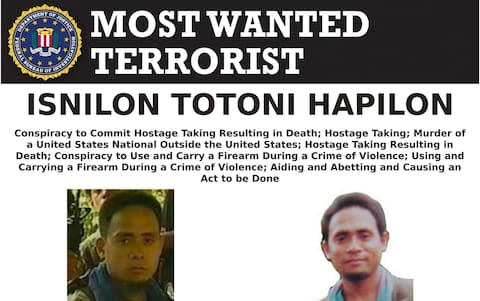 FBI wanted poster for Isnilon Hapilon - Credit: FBI