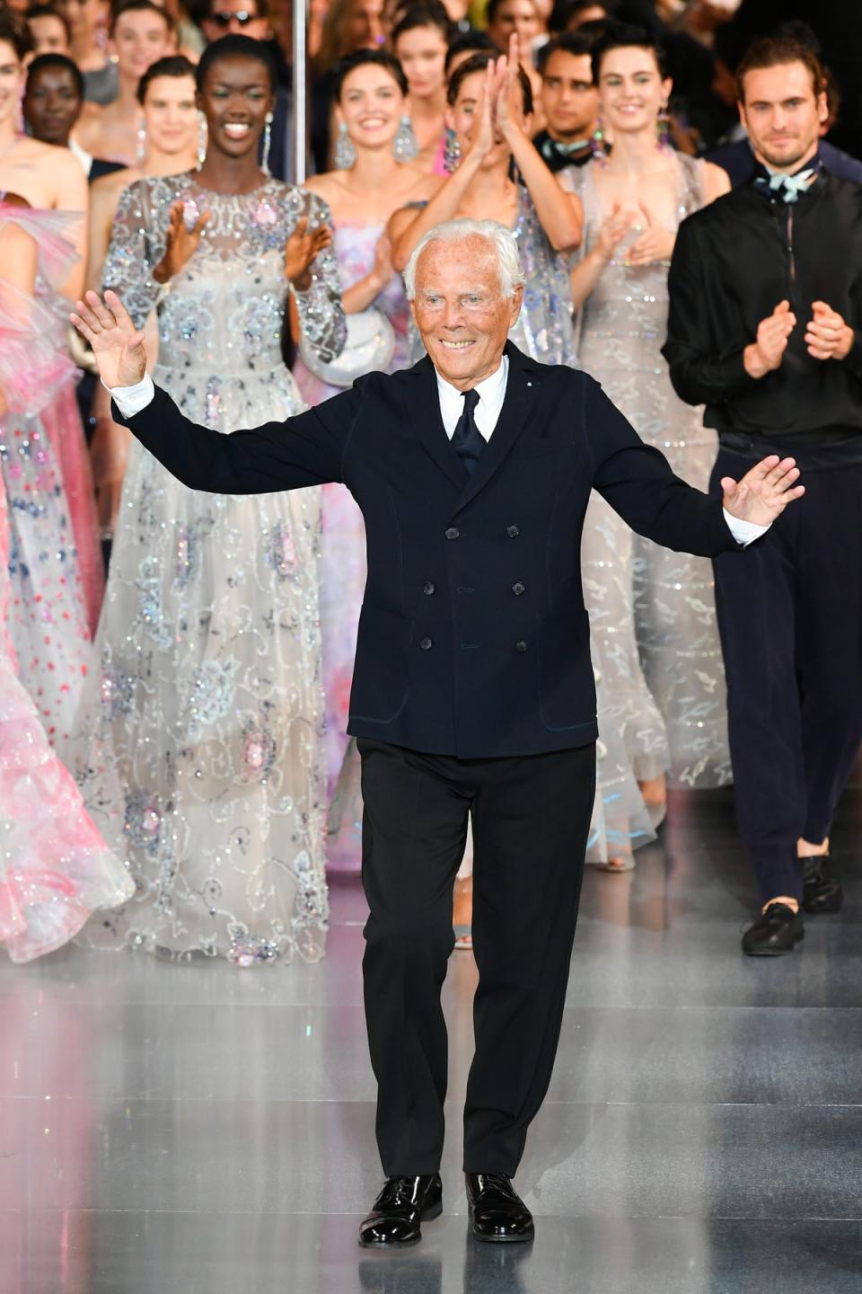 Giorgio Armani has revealed his most prized homewear possession was gifted to him by the singer and guitarist Eric Clapton (Getty Images)