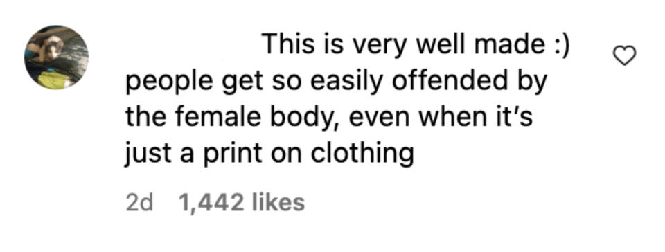 This is very well made :) people get so easily offended by the female body, even when it's just a print on clothing