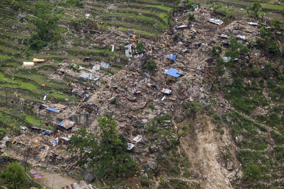 Sirdibas, en el distrito norteño de Gorkha, ha quedado casi borrada del mapa.<br><br> Crédito: REUTERS/Athit Perawongmetha