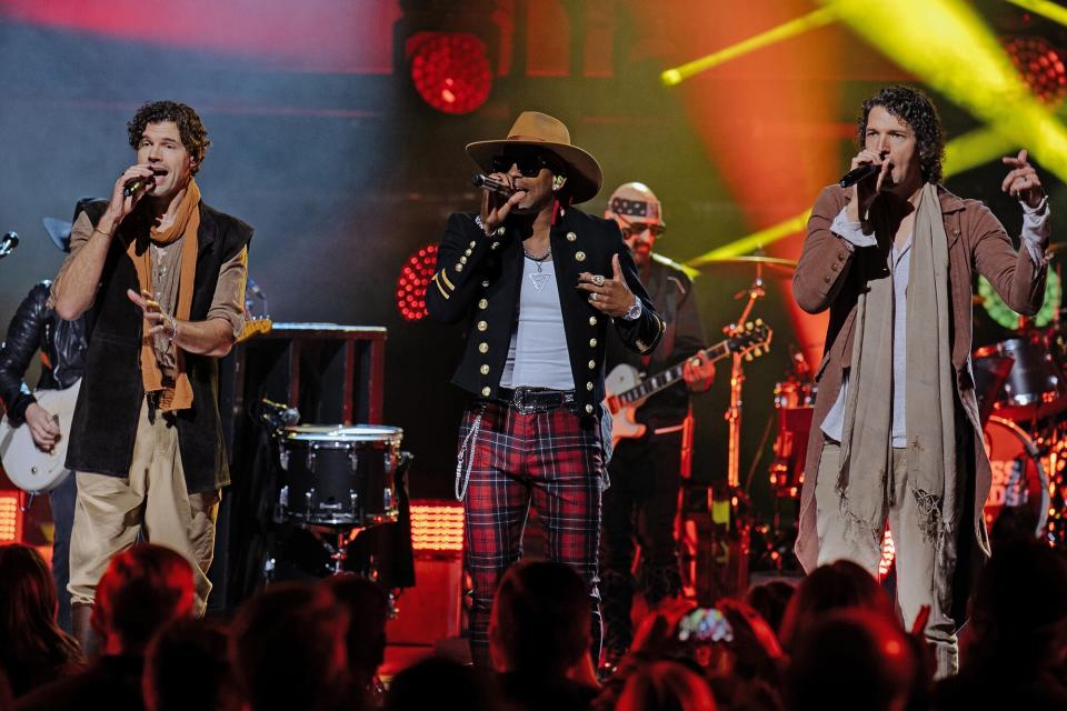 For King + Country and Jimmie Allen perform at CMT Crossroads at The Factory on January 24, 2023 in Franklin, Tennessee. (