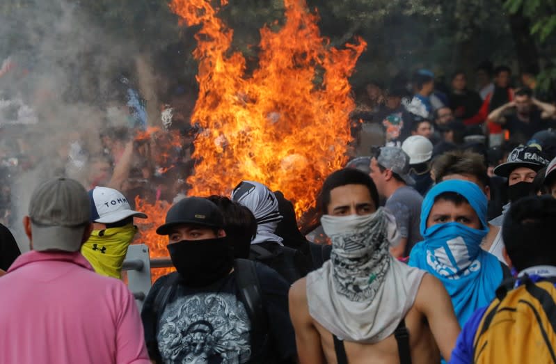 Protest against Chile's state economic model in Santiago