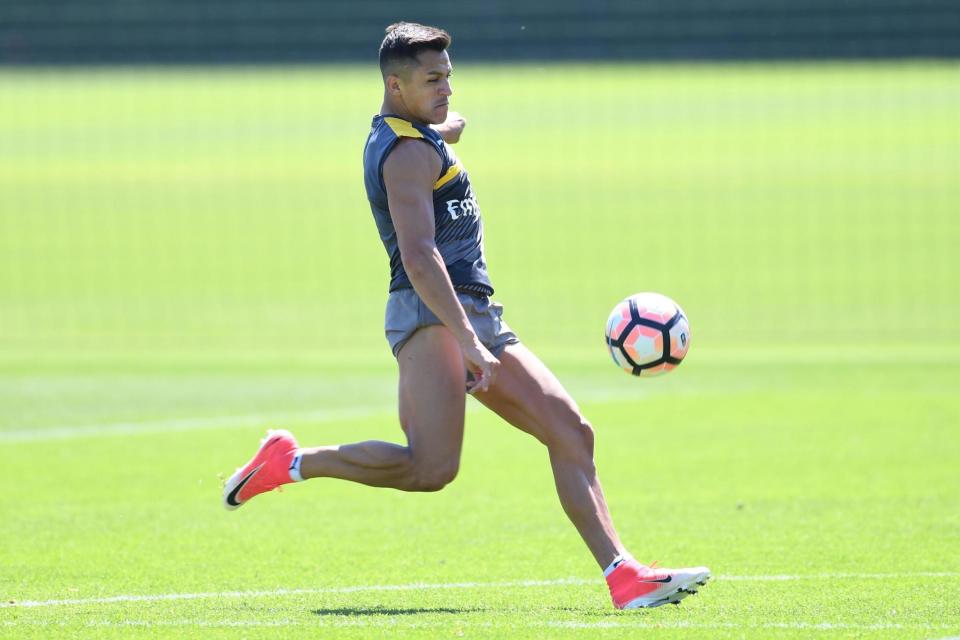 Return: Alexis Sanchez will be back in training on Sunday: Arsenal FC via Getty Images