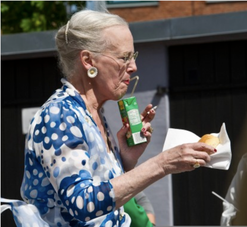 Queen Margrethe of Denmark enjoying life's simple pleasures has won over the internet. Photo: Reddit