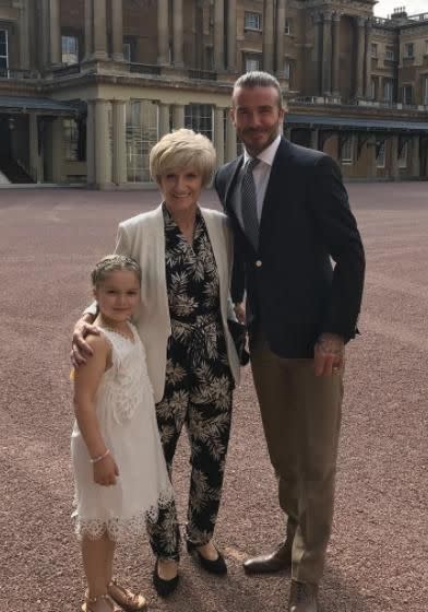 David shared a sweet snap of him with his mum and little Harper. Source: Instagram