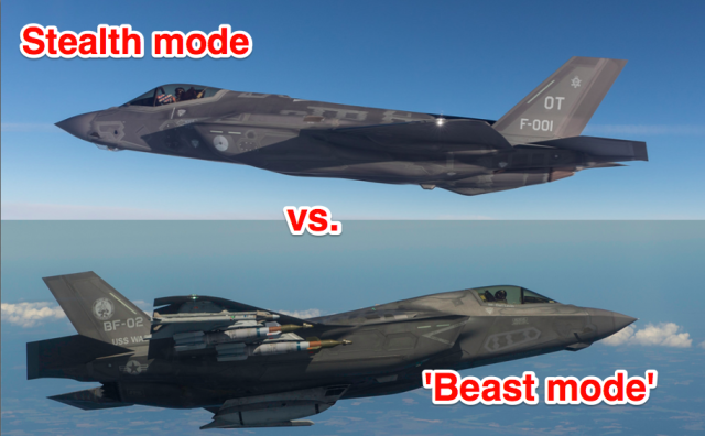 Here's when the F-35 will use stealth mode vs. 'beast mode