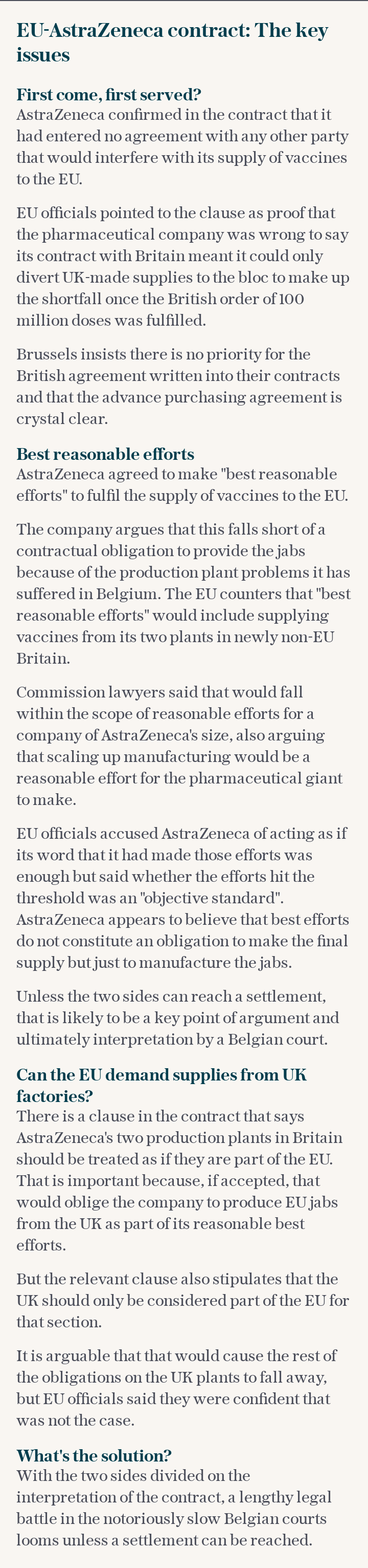 EU-AstraZeneca contract: The key issues