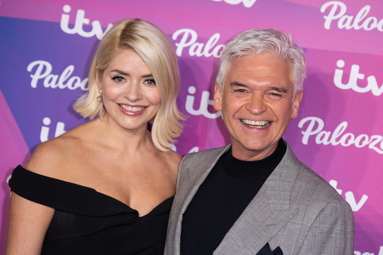 LONDON, ENGLAND - NOVEMBER 23: (L-R) Holly Willoughby and Phillip Schofield attend ITV Palooza! at The Royal Festival Hall on November 23, 2021 in London, England. (Photo by Jeff Spicer/Getty Images)