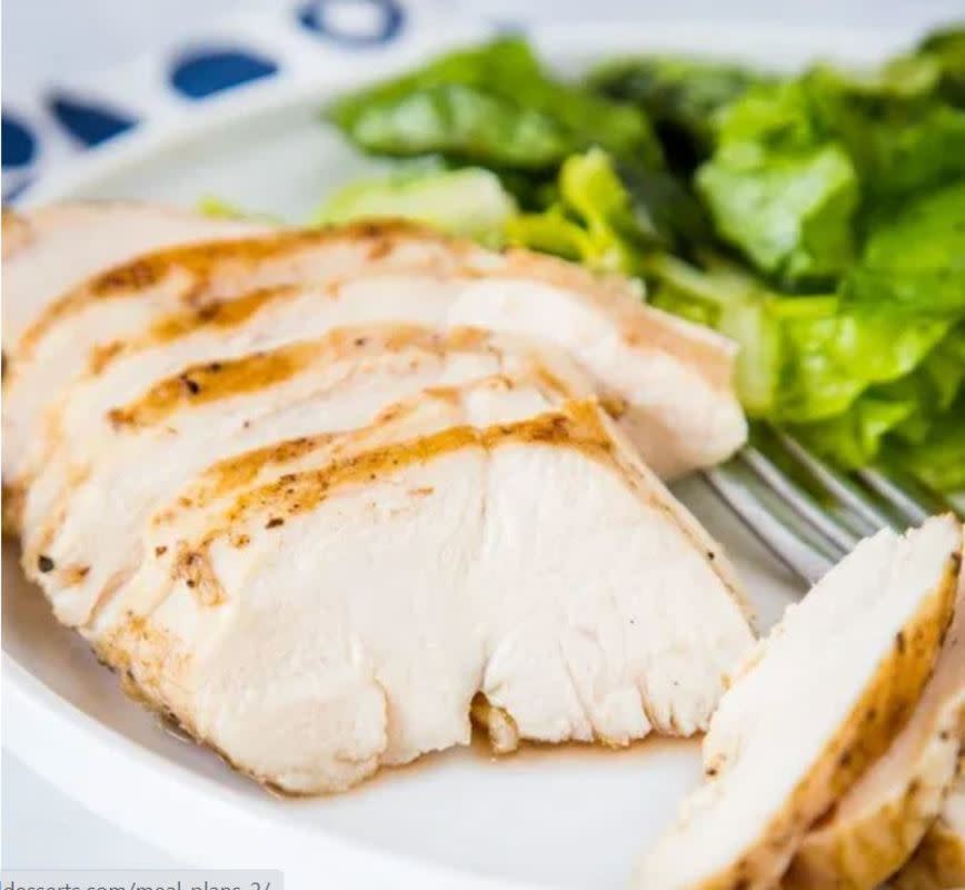 <p>Dinners, Dishes and Desserts</p><p>If you have a hard time keeping boneless chicken breasts juicy and tender, then you will absolutely want to try the sous vide method; perfect every time.</p><p><strong>Get the recipe: <a href="https://dinnersdishesanddesserts.com/sous-vide-chicken-breast" rel="nofollow noopener" target="_blank" data-ylk="slk:Sous Vide Chicken Breast;elm:context_link;itc:0;sec:content-canvas" class="link ">Sous Vide Chicken Breast</a></strong></p>