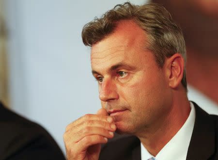 Former presidential candidate Norbert Hofer of the Austrian Freedom Party (FPOe) attends a news conference in Vienna, Austria, May 24, 2016. REUTERS/Heinz-Peter Bader