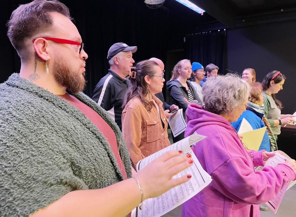 Members of the Monroe County Civic Theater rehearse for "Vanya, Sonya, Masha, Spike" on Jan 20, 2024, at the Monroe County Public Library. It's just one of the many productions that will be performed in the Bloomington area in 2024.