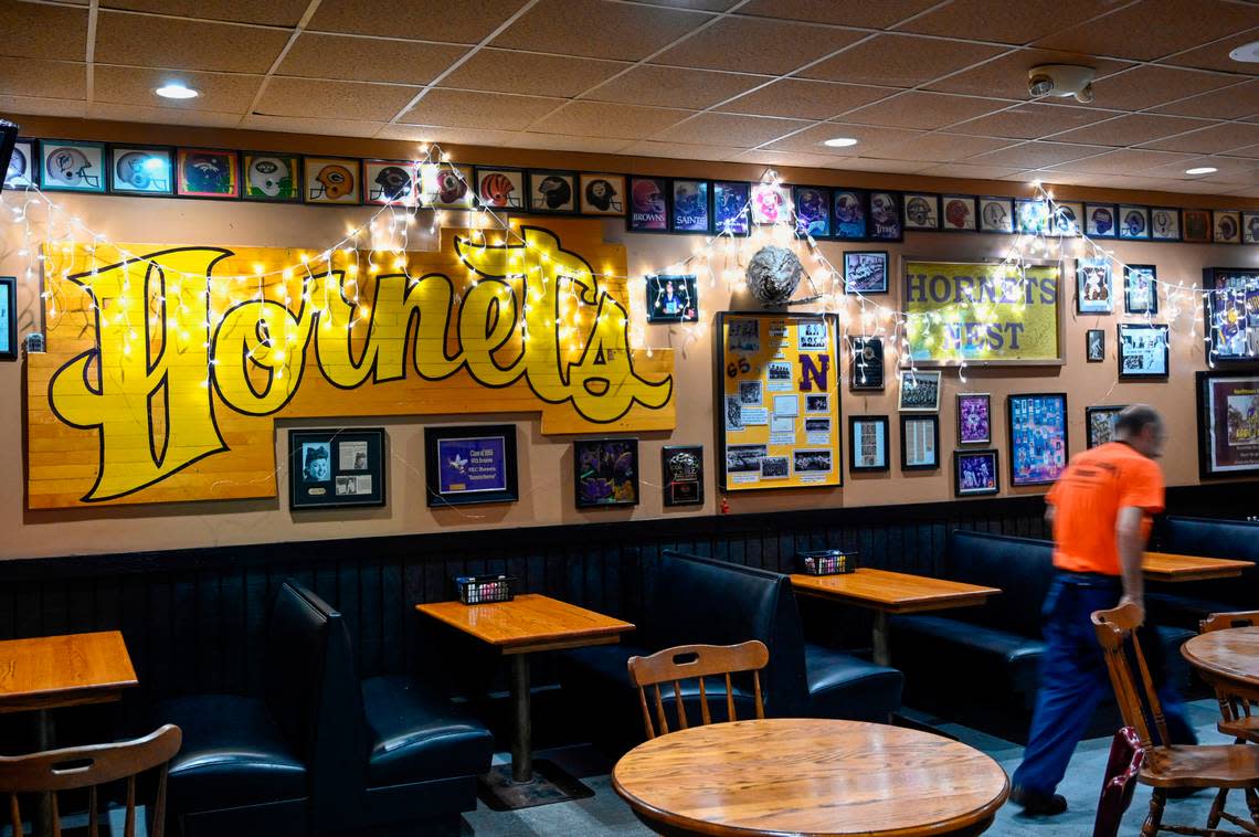 Paul and Jack’s Tavern in North Kansas City includes the Hornets Nest, a room paying tribute to North Kansas City High School.