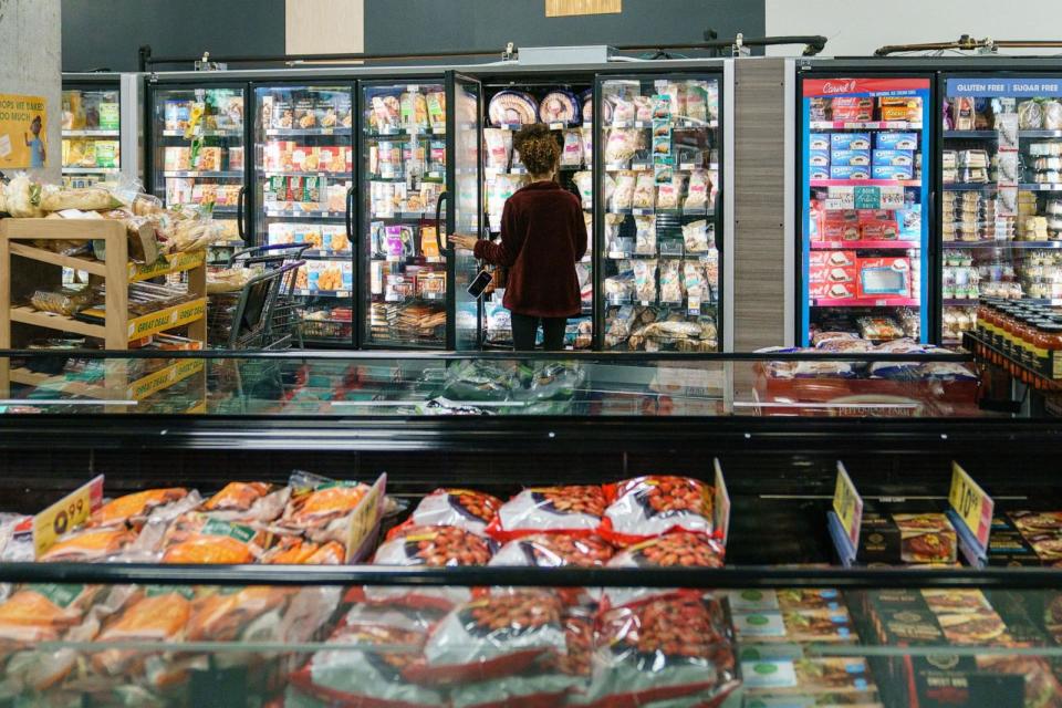 PHOTO: In this Oct 14, 2022, file photo, a Kroger supermarket is shown. (Elijah Nouvelage/AFP via Getty Images, FILE)