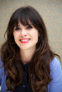 Zooey Deschanel This Bambi-eyed singer/actress has become the poster girl for flirty, eyelash-grazing bangs. Many have imitated, but Deschanel still does this look the best. 