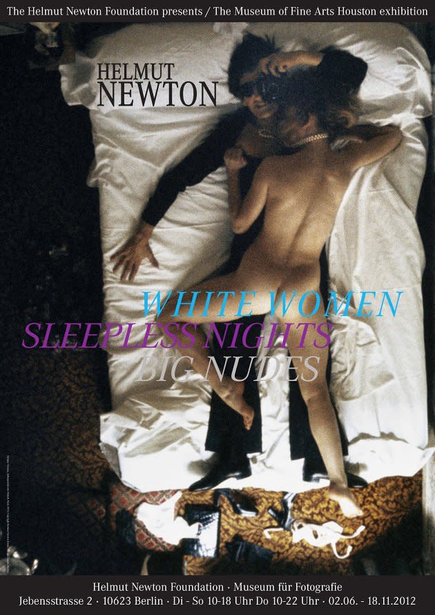 Helmut Newton: White Women / Sleepless Nights / Big Nudes eröffnet am 1. Juni (Ausstellungsplakat: Copyright Helmut Newton Estate)