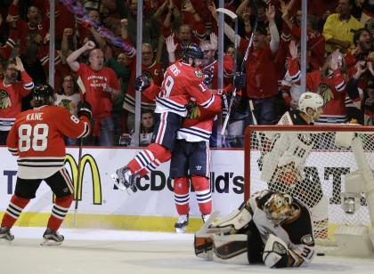 Keith assisted on three goals in a span of 3:45 in the second period as Chicago took control of Game 6. (AP)