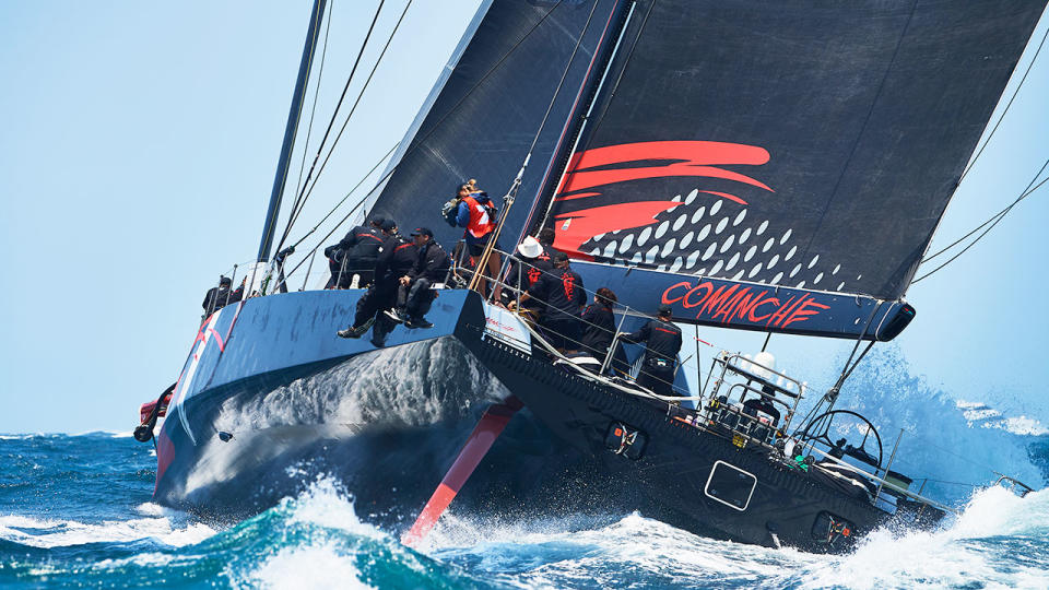 Pictured here, Comanche claimed line honours in the 2019 Sydney to Hobart. 