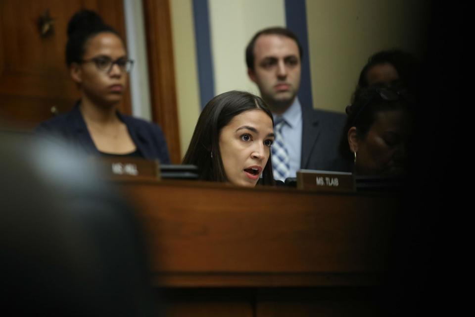 Alexandria Ocasio-Cortez has powerfully confronted a Trump administration official over a secret Facebook group for border agents, that contained twisted jokes about migrant children and showed computer generated images of her being raped and sexually assaulted.The existence of the group, consisting of current and former members of the nation’s border patrol agency often referred to as CBP, was revealed earlier this month by an investigative journalism site.This week, the New York congresswoman, who recently visited migrant detention facilities overseen by the US authorities and spoke of her horror at what she saw, questioned the acting head of the department of homeland security about the Facebook group and its contents. It existence was detailed by ProPublica.“Did you see the posts planning physical harm to myself and congresswoman Escobar,” Ms Ocasio-Cortez asked Kevin McAleenan, referring to Veronica Escobar, another Democratic congresswoman who visited the facilities.Mr McAleenan, the acting homeland security secretary, replied: “Yes. And I directed an investigation within minutes of reading the article.”She continued: “Did you see the images of officers circulating photoshopped images of my violent rape?”Mr McAleenan replied: “Yes, I did.”Ms Ocasio-Cortez, who last year became the youngest women elected to Congress, asked if those people who made the posts were still working and responsible for the care of women and children. “We’ve already put individuals on administrative duties, I don’t know which ones correspond to which posts and we’ve issued cease and desist orders to dozens more,” he replied.Speaking at a hearing of the House of Representative’s overnight and reform committee, the congresswoman asked Mr McAleenan if the Trump administration’s controversial family separation policy had led to a “dehumanising culture” within the agency. “We do not have a dehumanising culture at CBP,” said Mr McAleenan. “This is an agency that rescues 4,000 people a year.”According to The Hill, Ms Ocasio-Cortez responded: “So you don’t think that having 10,000 officers in a violent, racist group sharing rape memes of members of Congress points to any concern of a dehumanised culture?”